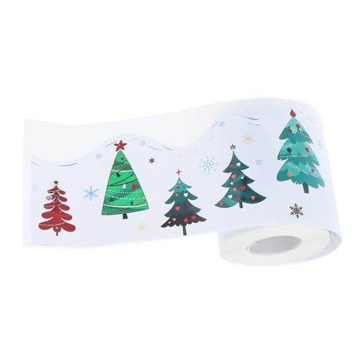 DOITOOL Weihnachtliche Bulletin Board Border Sticker Breit Robuste Kupferpapier dekoration mit Tannenbaum motiv Einfach Anzubringen Langlebig für Klassenraum und Schule von DOITOOL