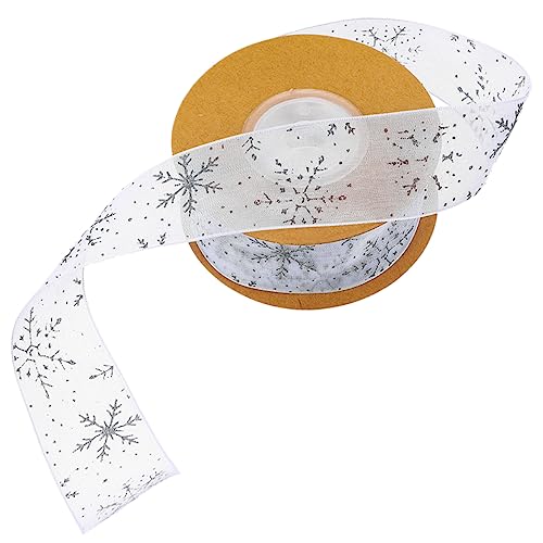 DOITOOL Weihnachtliches Geschenkband Silbernes Dekoband mit Schneeflockenmuster Vielseitig für Geschenkverpackung DIY Schleifen Festliche Boxdekoration Langlebig und Farbecht DOITOOL Weihnachtliches Geschenkband Silbernes Dekoband mit Schneeflockenmuster Vielseitig für Geschenkverpackung DIY Schleifen Festliche Boxdekoration Langlebig und Farbecht von DOITOOL