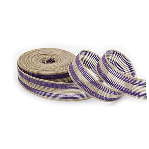 DOITOOL Weihnachtsband Gast Party Verpackung Braut- Bänder Hochzeit Läufer Kunsthandwerk favorisieren Jute Stoff Dekorationen Sackleinenband DIY -Handwerksband Heimdekorationsband Violett von DOITOOL