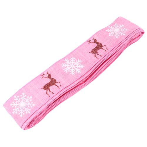DOITOOL Weihnachtsschleife Breit Pinkes Geschenkband mit Elch und Schneeflockenmotiv DIY Dekoband für Weihnachtsbaum Geschenkverpackung Party und Bastelideen DOITOOL Weihnachtsschleife Breit Pinkes Geschenkband mit Elch und Schneeflockenmotiv DIY Dekoband für Weihnachtsbaum Geschenkverpackung Party und Bastelideen von DOITOOL