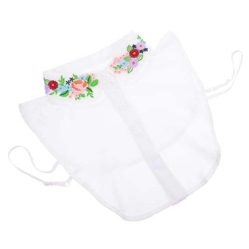 DOITOOL Weißer Abnehmbarer Fake kragen Damen Blusenkragen mit Besticktem Motiv Eleganter Krageneinsatz für Vielseitige Stylingoptionen Passend aus Atmungsaktivem Polyester von DOITOOL