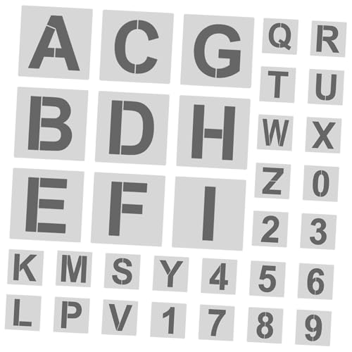 DOITOOL Wiederverwendbare Buchstabenschablonen Kunststoff Alphabet und Zahlen Schablonen Set für DIY Malvorlagen Lernschablonen für Holzschilder Basteln und Bildung von DOITOOL