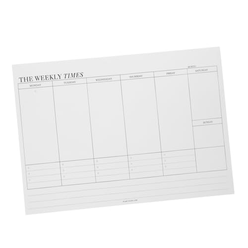 DOITOOL Wochenplaner horizontaler Planer Planungsbuch wöchentlicher notizblockplaner Blankoplaner wöchentlich und monatlich Essensplaner Kalender Notizblock Zeitplaner Papier Weiß von DOITOOL