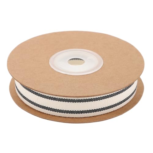 DOITOOL Yards Gestreiftes Baumwoll Grosgrainband für Bastelarbeiten Geschenkverpackung Doppelseitiges Band für Hochzeiten Valentinstag Weihnachten von DOITOOL