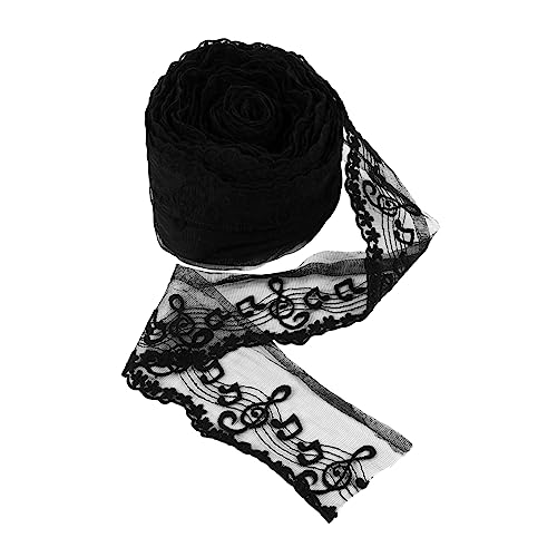 DOITOOL Yards Schwarzes Musiksymbol Spitzenband für Hochzeitskleider Dekoration Diy Mode und Kunsthandwerk Vielseitiges Spitzenmaterial für Kleidung Vorhänge und Tischdecken von DOITOOL