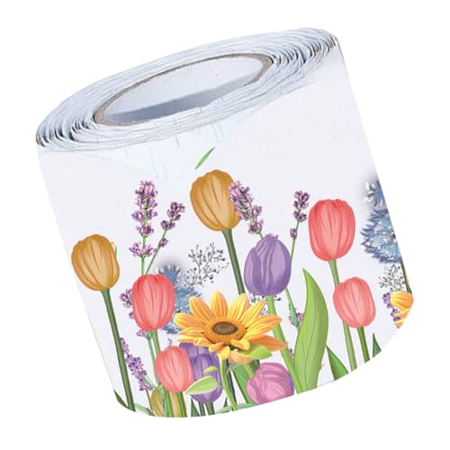 DOITOOL dekoratives Randpapier Tafelfederrandverkleidung Tulpe -Klassenzimmer -Grenzausstattung Kork -Bulletin -Brettverkleidung Cork Board Blumenausstattung Aufkleber von DOITOOL