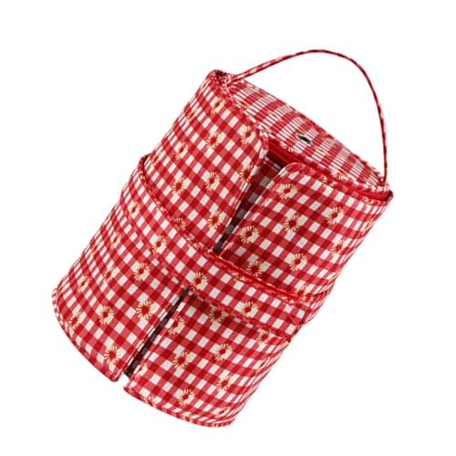 DOITOOL gehäkelte Aufbewahrungstasche stricknadeln etui gewebesäcke knitting bag woven bag gehäkelter Taschenorganisator Stricken Stich Garn-Tasche gehäkelter Rucksack-Organizer Polyester von DOITOOL