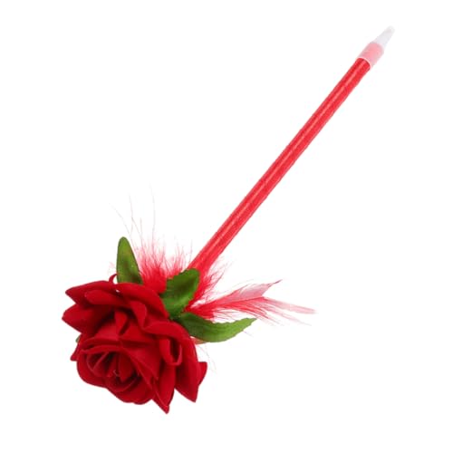 DOITOOL rosafarbener Kugelschreiber Künstliche Rosenstifte Lustige Stifte für Lehrer floraler Kugelschreiber süße Stifte für Lehrer Blumenstifte Home Office Supplies Büro Stift Stoff rot von DOITOOL