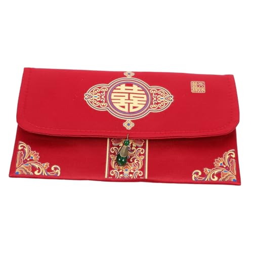 DOITOOL rote Umschlagtasche doppelt Braut- Reiz personalisiert Seide mit Du Geldbörse briefumschläge Frühling Festival Red Envelope Umschläge im chinesischen Stil Hong Bao-Hochzeit von DOITOOL