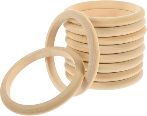 Holz-Armreif, Armbänder, unlackiert, natürlich, rund, für Kunstprojekte, DIY-Schmuckherstellung, 10 Stück von DOITOOL