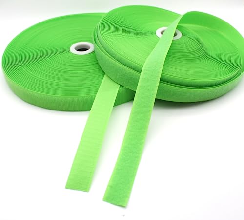 DOJA Barcelona | Klettband zum Nähen | Klettverschluss grün | 1 Stück | 25 m lang | 25 mm breit | farbiger Klettverschluss zum Nähen | starker Klettverschluss zum Nähen von Rucksäcken, Jacken von DOJA Barcelona