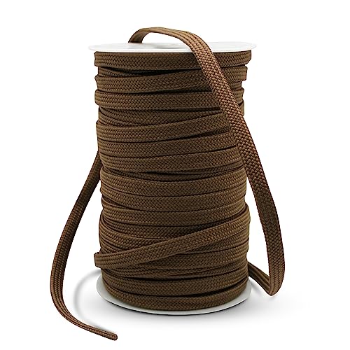 DOJA Barcelona | Seil Spule | 100m | Braune Schnüre | 9mm Durchmesser | aus Polyester | Widerstandsfähig | Paracord-Schnur für Schnürsenkel, Sportschuhe, Tennisschuhe, Taschen, Rucksäcke, Armband von DOJA Barcelona