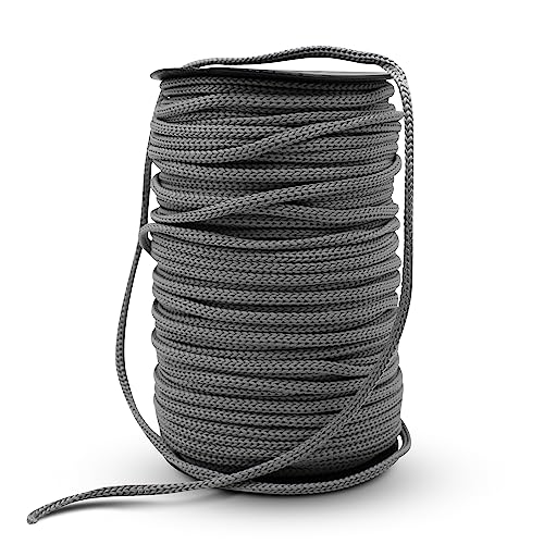 DOJA Barcelona | Seil Spule | 100m | Graue Schnüre | 3mm Durchmesser | aus Polyester | Widerstandsfähig | Paracord-Schnur für Schnürsenkel, Sportschuhe, Tennisschuhe, Taschen, Rucksäcke, Armband von DOJA Barcelona