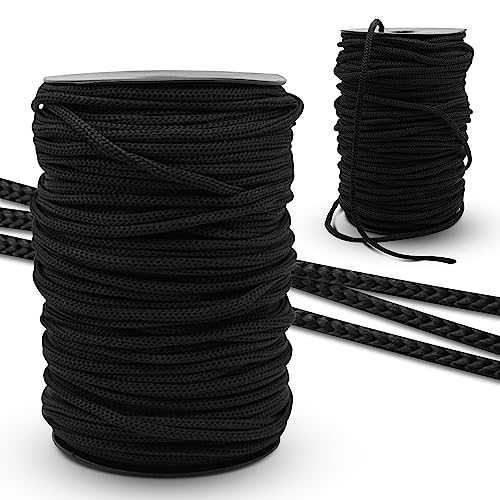 DOJA Barcelona | Seil Spule | 100m | Schwarze Schnüre | 3mm Durchmesser | aus Polyester | Widerstandsfähig | Paracord-Schnur für Schnürsenkel, Sportschuhe, Tennisschuhe, Taschen, Rucksäcke, Armband von DOJA Barcelona