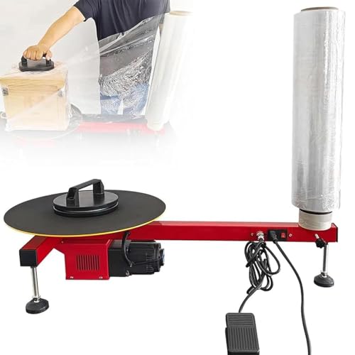 DOJBK Elektrische Stretchfolienwickelmaschine, Verpackungswerkzeug Mit Automatischer Folienspannung, 40 cm Drehteller, Geschwindigkeit 30 U/min, Palettenwickler Für Express-Logistikkartons (70 cm) von DOJBK