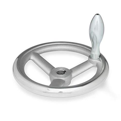 DIN Aluminium-Handrad, 200mm Ø, 20mm Bohrung mit Nut, mit festem Griff DIN Aluminium-Handrad, 200mm Ø, 20mm Bohrung mit Nut, mit festem Griff von DOLD Mechatronik