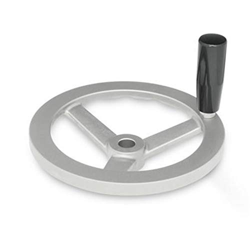 Edelstahl-Handrad, Durchmesser 100mm / Bohrung 12mm ohne Nut/mit Griff von DOLD Mechatronik