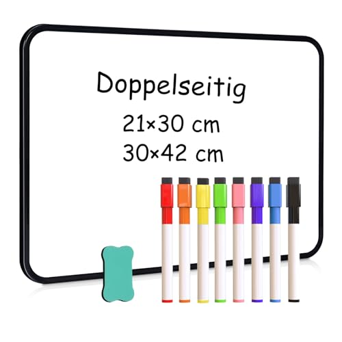 DOLLAR BOSS Doppelseitiges Whiteboard 21 x 30 cm, A4 Magnettafel Magnetwand, Klein Trocken Abwischbar Mini Magnetisch, Tragbares Mit 8 Stiften Und 1 Radiergummi DOLLAR BOSS Doppelseitiges Whiteboard 21 x 30 cm, A4 Magnettafel Magnetwand, Klein Trocken Abwischbar Mini Magnetisch, Tragbares Mit 8 Stiften Und 1 Radiergummi von DOLLAR BOSS