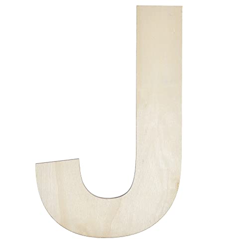 30,5 cm Holzbuchstabe J, 1/4 Zoll dick, groß, unlackiertes Holzbuchstabe für Zuhause, Wanddekoration, DIY Handwerk von DOMG