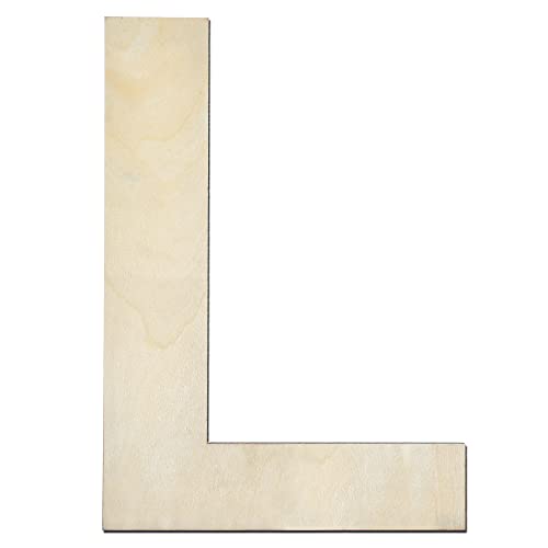 30,5 cm Holzbuchstabe L, 1/4 Zoll dick, groß, unlackiertes Holzbuchstabe für Zuhause, Wanddekoration, DIY Handwerk von DOMG