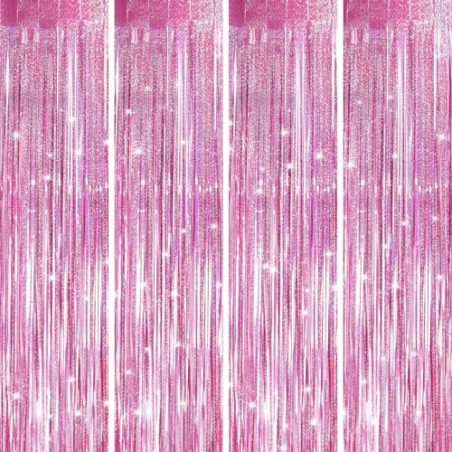 DOMMARE Rosa Hintergründe, Vorhänge, Partydekorationen, Lametta-Luftschlangen, Geburtstagsdekoration für Frauen, Sweet 16, Foto-Requisiten für Prinzessin, Hochzeit, Babyparty, 4 Stück, 10 x 18 m DOMMARE Rosa Hintergründe, Vorhänge, Partydekorationen, Lametta-Luftschlangen, Geburtstagsdekoration für Frauen, Sweet 16, Foto-Requisiten für Prinzessin, Hochzeit, Babyparty, 4 Stück, 10 x 18 m von DOMMARE
