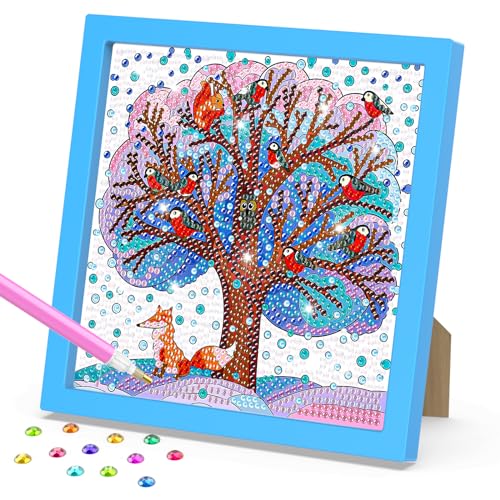 DOMROM Baum Diamond Painting Kinder mit Rahmen, 5D DIY Tier Diamond Painting Set Full Mosaic Making für Mädchen & Jungen Erwachsene, Diamant Painting Bilder Arts Craft für Home Wand Decor 18x18cm DOMROM Baum Diamond Painting Kinder mit Rahmen, 5D DIY Tier Diamond Painting Set Full Mosaic Making für Mädchen & Jungen Erwachsene, Diamant Painting Bilder Arts Craft für Home Wand Decor 18x18cm von DOMROM