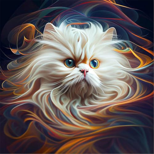 DOMROM Katze Diamond Painting für Erwachsene, Tier Diamant Painting Kits Bilder Diamond Art Painting, 5D Diamant Malerei DIY Diamond Painting Set für Home Wand Decoration 30x30cm DOMROM Katze Diamond Painting für Erwachsene, Tier Diamant Painting Kits Bilder Diamond Art Painting, 5D Diamant Malerei DIY Diamond Painting Set für Home Wand Decoration 30x30cm von DOMROM
