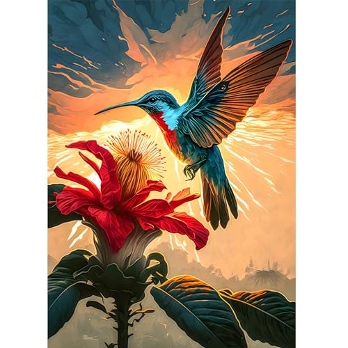 DOMROM Diamant Painting Bilder, Kolibri Diamant Painting Set für Erwachsene Buntes, Blumen Diamant Painting Vollbohrer 5D DIY Malen nach Zahlen Diamant Anfänger für Gift Home Wall Decoration 30x40cm DOMROM Diamant Painting Bilder, Kolibri Diamant Painting Set für Erwachsene Buntes, Blumen Diamant Painting Vollbohrer 5D DIY Malen nach Zahlen Diamant Anfänger für Gift Home Wall Decoration 30x40cm von DOMROM