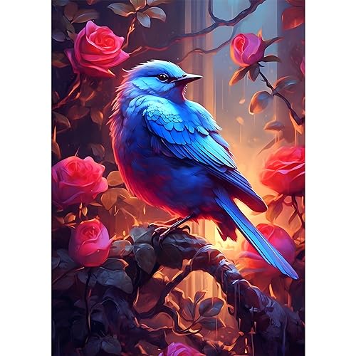 DOMROM Diamant Painting Bilder, Vogel Diamant Painting Set für Erwachsene, Blumen Diamant Painting Bilder Vollbohrer 5D DIY Malen nach Zahlen Diamant Anfänger für Gift Home Wall Decoration 30x40cm von DOMROM