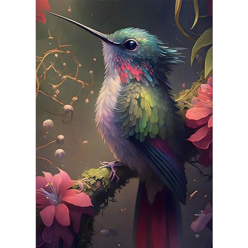 DOMROM Diamant Painting Bilder Kolibri, Diamant Painting Set für Erwachsene Blumen, Vogel Diamant Painting Bilder 5D DIY Malen nach Zahlen Diamant Anfänger für Gift Home Wall Decoration 30x40cm DOMROM Diamant Painting Bilder Kolibri, Diamant Painting Set für Erwachsene Blumen, Vogel Diamant Painting Bilder 5D DIY Malen nach Zahlen Diamant Anfänger für Gift Home Wall Decoration 30x40cm von DOMROM