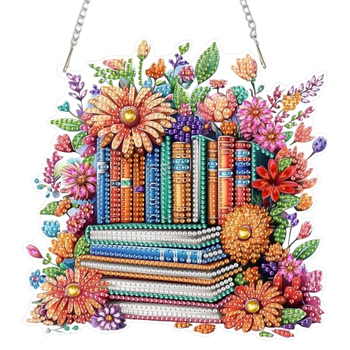 DOMROM Diamond Art Painting Anhänger, Diamond Painting Fensterbilder anhänger, Diamond Painting Hängende Ornament für Kinder Erwachsene Buch Blumen Diamant Malerei Basteln Tür Wand Fenster Deko DOMROM Diamond Art Painting Anhänger, Diamond Painting Fensterbilder anhänger, Diamond Painting Hängende Ornament für Kinder Erwachsene Buch Blumen Diamant Malerei Basteln Tür Wand Fenster Deko von DOMROM