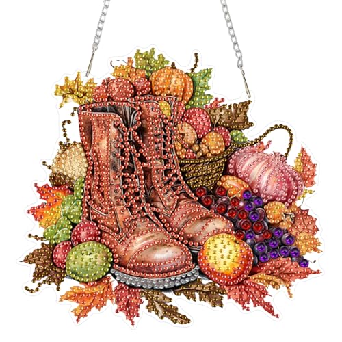 DOMROM Diamond Art Painting Anhänger, Herbst Diamond Painting Fensterbilder Anhänger, Stiefel Diamond Painting Hängende Ornament für Kinder Erwachsene Diamant Malerei Basteln Tür Wand Fenster Deko DOMROM Diamond Art Painting Anhänger, Herbst Diamond Painting Fensterbilder Anhänger, Stiefel Diamond Painting Hängende Ornament für Kinder Erwachsene Diamant Malerei Basteln Tür Wand Fenster Deko von DOMROM