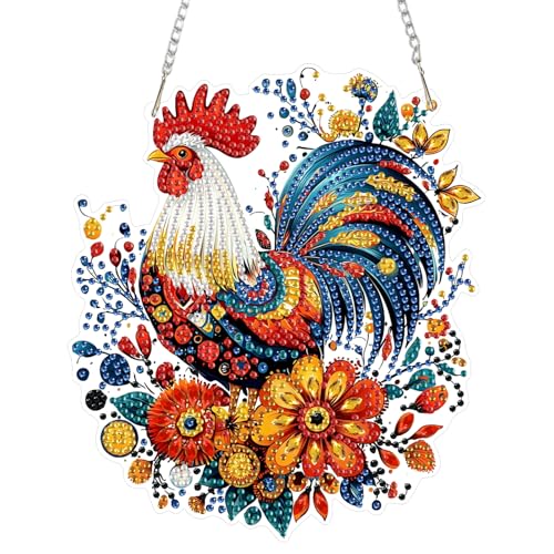 DOMROM Diamond Art Painting Anhänger, Huhn Diamond Painting Fensterbilder Anhänger, Blumen Diamond Painting Hängende Ornament für Kinder Erwachsene Diamant Malerei Basteln Tür Wand Fenster Deko DOMROM Diamond Art Painting Anhänger, Huhn Diamond Painting Fensterbilder Anhänger, Blumen Diamond Painting Hängende Ornament für Kinder Erwachsene Diamant Malerei Basteln Tür Wand Fenster Deko von DOMROM