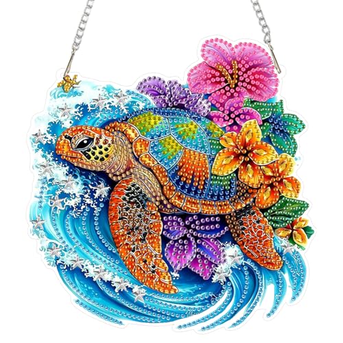 DOMROM Diamond Art Painting Anhänger, Schildkröte Diamond Painting Fensterbilder anhänger, Meer Diamond Painting Hängende Ornament für Kinder Erwachsene Blumen Diamant Malerei Basteln Tür Fenster Deko DOMROM Diamond Art Painting Anhänger, Schildkröte Diamond Painting Fensterbilder anhänger, Meer Diamond Painting Hängende Ornament für Kinder Erwachsene Blumen Diamant Malerei Basteln Tür Fenster Deko von DOMROM