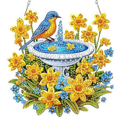DOMROM Diamond Art Painting Anhänger, Vogel Diamond Painting Fensterbilder Anhänger, Blumen Diamant Hängende Ornament für Kinder Erwachsene Springbrunnen Diamant Malerei Basteln Tür Wand Fenster Deko DOMROM Diamond Art Painting Anhänger, Vogel Diamond Painting Fensterbilder Anhänger, Blumen Diamant Hängende Ornament für Kinder Erwachsene Springbrunnen Diamant Malerei Basteln Tür Wand Fenster Deko von DOMROM