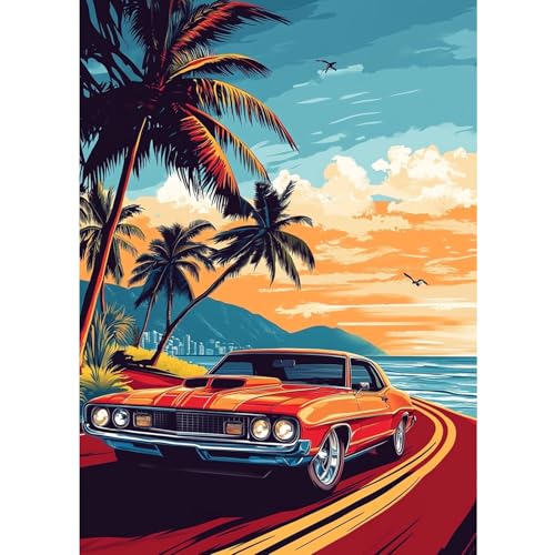 DOMROM Diamond Painting, Landschaft Diamond Painting Erwachsene Kinder Diamond Painting Set, Küste Straße Auto Diamant Malerei Kit Diamond Art Erwachsene für Home Wand Dekor 30x40cm DOMROM Diamond Painting, Landschaft Diamond Painting Erwachsene Kinder Diamond Painting Set, Küste Straße Auto Diamant Malerei Kit Diamond Art Erwachsene für Home Wand Dekor 30x40cm von DOMROM