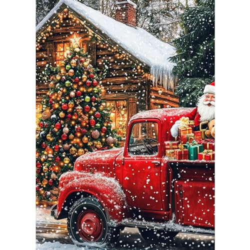 DOMROM Diamond Painting, Weihnachten Baum Diamond Painting Erwachsene Kinder Diamond Painting Set, LKW Diamant Malerei Kit Schnee Diamond Art Erwachsene für Home Wand Dekor 30x40cm DOMROM Diamond Painting, Weihnachten Baum Diamond Painting Erwachsene Kinder Diamond Painting Set, LKW Diamant Malerei Kit Schnee Diamond Art Erwachsene für Home Wand Dekor 30x40cm von DOMROM