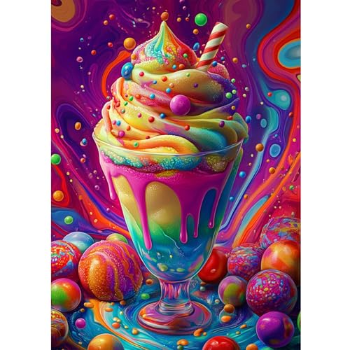DOMROM Eiscreme Diamond Painting, Bunt Diamond Painting Erwachsene Kinder Diamond Painting Set, Diamant Malerei Kit Diamond Art Erwachsene für Home Wand Dekor 30x40cm DOMROM Eiscreme Diamond Painting, Bunt Diamond Painting Erwachsene Kinder Diamond Painting Set, Diamant Malerei Kit Diamond Art Erwachsene für Home Wand Dekor 30x40cm von DOMROM
