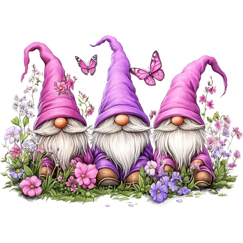 DOMROM Gnome Diamond Painting, Blumen Diamond Painting Erwachsene Kinder Rosa Diamond Painting Set, Schmetterling Diamant Malerei Kit Diamond Art Erwachsene für Home Wand Dekor 30x40cm DOMROM Gnome Diamond Painting, Blumen Diamond Painting Erwachsene Kinder Rosa Diamond Painting Set, Schmetterling Diamant Malerei Kit Diamond Art Erwachsene für Home Wand Dekor 30x40cm von DOMROM