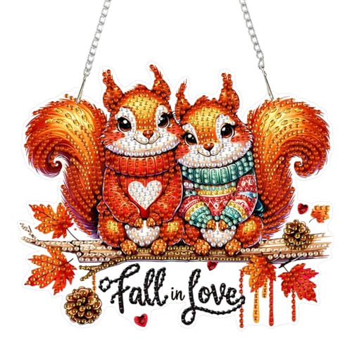 DOMROM Herbst Diamond Art Painting Anhänger, Tier Diamond Painting Fensterbilder, Eichhörnchen Diamond Art Hängende Ornament für Kinder Erwachsene Diamant Malerei Basteln Tür Wand Fenster Deko DOMROM Herbst Diamond Art Painting Anhänger, Tier Diamond Painting Fensterbilder, Eichhörnchen Diamond Art Hängende Ornament für Kinder Erwachsene Diamant Malerei Basteln Tür Wand Fenster Deko von DOMROM