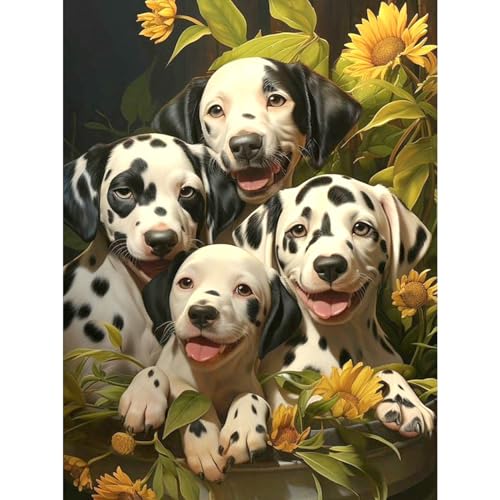 DOMROM Hund Diamond Painting Kits für Erwachsene, 5D Tier Diamant Painting Bilder, DIY Blume Diamond Art Painting Full Drill Gem Digitales Diamant Gemälde Stickerei für Gift Wall Decoration 30x40cm DOMROM Hund Diamond Painting Kits für Erwachsene, 5D Tier Diamant Painting Bilder, DIY Blume Diamond Art Painting Full Drill Gem Digitales Diamant Gemälde Stickerei für Gift Wall Decoration 30x40cm von DOMROM