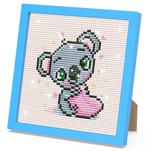 DOMROM Koala Diamond Painting Kinder mit Rahmen, 5D DIY Diamond Painting Set Full Mosaic Making für Mädchen & Jungen Erwachsene, Diamant Painting Bilder Arts Craft für Home Wand Decor 18x18cm von DOMROM