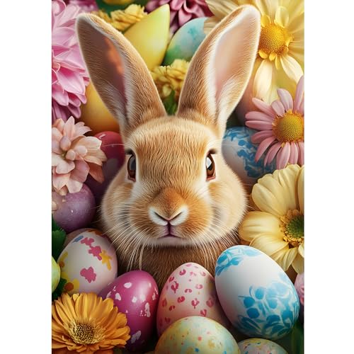 DOMROM Ostern Diamond Painting, Ei Diamond Painting Erwachsene Kinder Diamond Painting Set, Blumen Diamant Malerei Kit Kaninchen Diamond Art Erwachsene für Home Wand Dekor 30x40cm DOMROM Ostern Diamond Painting, Ei Diamond Painting Erwachsene Kinder Diamond Painting Set, Blumen Diamant Malerei Kit Kaninchen Diamond Art Erwachsene für Home Wand Dekor 30x40cm von DOMROM