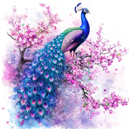 DOMROM Pfau Diamond Painting, Blumen Diamond Painting Erwachsene Kinder Diamond Painting Set, Diamant Malerei Kit Diamond Art Erwachsene für Home Wand Dekor 30x30cm DOMROM Pfau Diamond Painting, Blumen Diamond Painting Erwachsene Kinder Diamond Painting Set, Diamant Malerei Kit Diamond Art Erwachsene für Home Wand Dekor 30x30cm von DOMROM