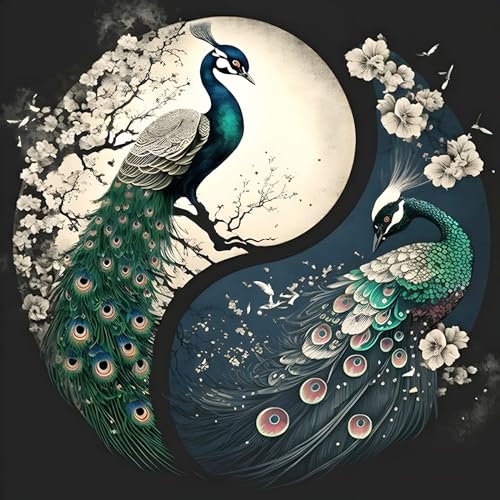 DOMROM Pfau Diamond Painting Kits für Erwachsene, 5D Tier Diamant Painting Bilder Set, DIY Diamond Art Painting Kit Full Drill Gem Digitales Diamant Gemälde Stickerei für Gift Wall Decoration 30x30cm DOMROM Pfau Diamond Painting Kits für Erwachsene, 5D Tier Diamant Painting Bilder Set, DIY Diamond Art Painting Kit Full Drill Gem Digitales Diamant Gemälde Stickerei für Gift Wall Decoration 30x30cm von DOMROM