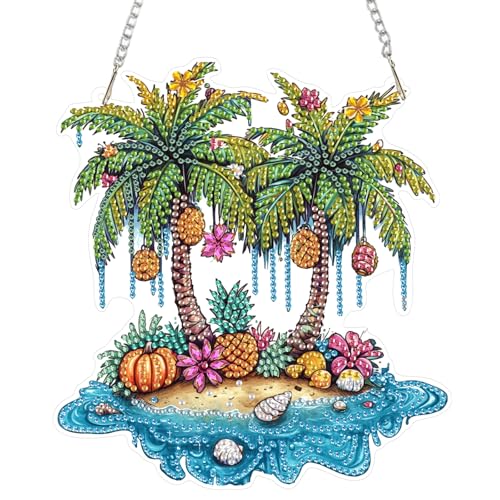 DOMROM Strand Diamond Art Painting Anhänger, Sommer Diamond Painting Fensterbilder anhänger, Diamond Painting Hängende Ornament für Kinder Erwachsene Diamant Malerei Basteln Tür Fenster Deko DOMROM Strand Diamond Art Painting Anhänger, Sommer Diamond Painting Fensterbilder anhänger, Diamond Painting Hängende Ornament für Kinder Erwachsene Diamant Malerei Basteln Tür Fenster Deko von DOMROM