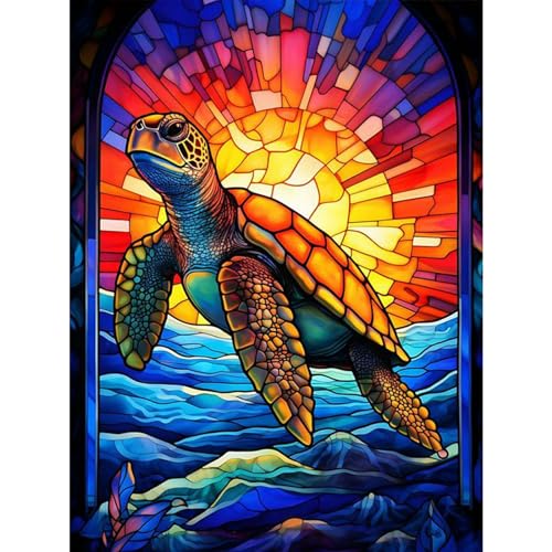 DOMROM Tier Diamond Painting Kits für Erwachsene, 5D Schildkröte Diamant Painting Bilder Set, DIY Diamond Art Painting Kit Full Drill Gem Digitales Gemälde Stickerei für Gift Wall Decoration 30x40cm DOMROM Tier Diamond Painting Kits für Erwachsene, 5D Schildkröte Diamant Painting Bilder Set, DIY Diamond Art Painting Kit Full Drill Gem Digitales Gemälde Stickerei für Gift Wall Decoration 30x40cm von DOMROM
