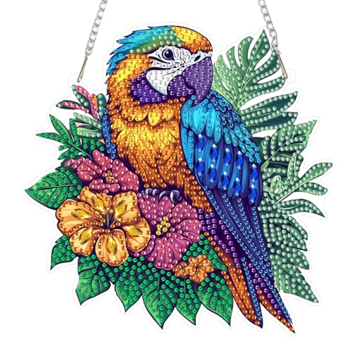 DOMROM Vogel Diamond Art Painting Anhänger, Papagei Diamond Painting Fensterbilder anhänger, Diamond Painting Hängende Ornament Kinder Erwachsene Diamant Malerei Basteln Tür Fenster Deko DOMROM Vogel Diamond Art Painting Anhänger, Papagei Diamond Painting Fensterbilder anhänger, Diamond Painting Hängende Ornament Kinder Erwachsene Diamant Malerei Basteln Tür Fenster Deko von DOMROM