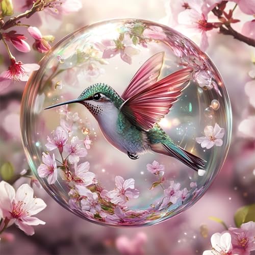 DOMROM Vogel Diamond Painting, Blumen Diamond Painting Erwachsene Kinder Kolibri Diamond Painting Set, Diamant Malerei Kit Diamond Art Erwachsene für Home Wand Dekor 30x30cm DOMROM Vogel Diamond Painting, Blumen Diamond Painting Erwachsene Kinder Kolibri Diamond Painting Set, Diamant Malerei Kit Diamond Art Erwachsene für Home Wand Dekor 30x30cm von DOMROM