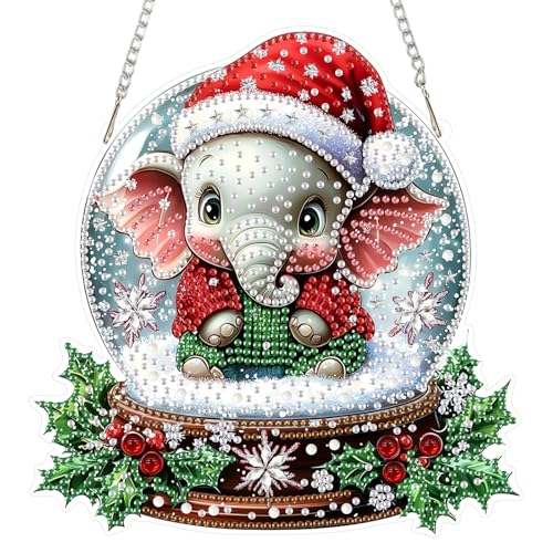 DOMROM Weihnachten Diamond Art Painting Anhänger, Elefant Diamond Painting Fensterbilder Anhänger, Schnee Diamant Hängende Ornament für Kinder Erwachsene Diamant Malerei Basteln Tür Wand Fenster Deko DOMROM Weihnachten Diamond Art Painting Anhänger, Elefant Diamond Painting Fensterbilder Anhänger, Schnee Diamant Hängende Ornament für Kinder Erwachsene Diamant Malerei Basteln Tür Wand Fenster Deko von DOMROM